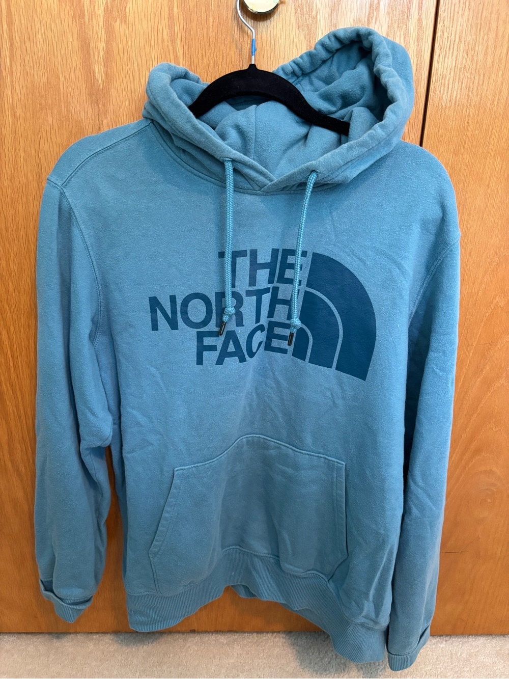The North Face Men's Teal Crewneck Logo Hoodie